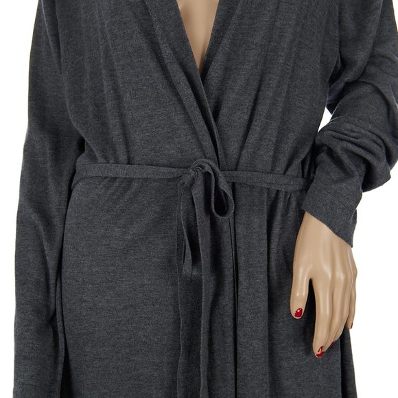 Eileen Fisher Belted Gray Open Cardigan Tencel Cotton Silk Women's Medium - Picture 6 of 11